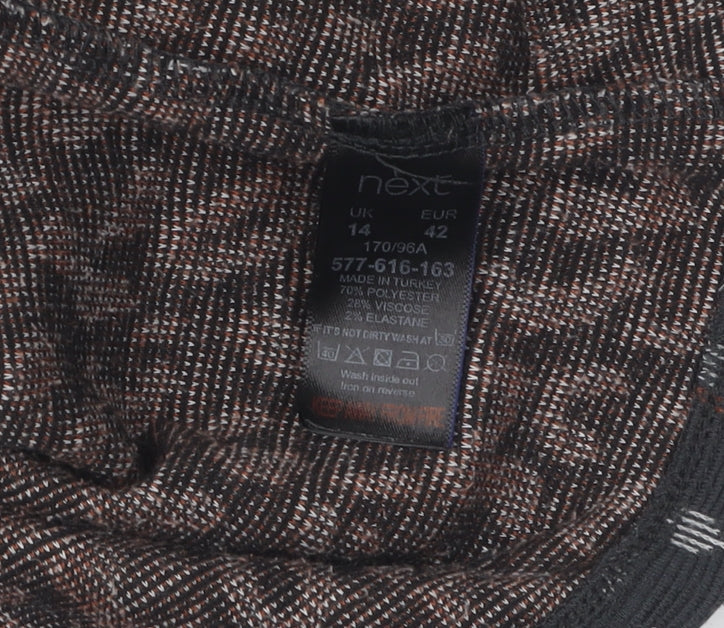 Next Women's Black Animal Print Dress Size 14