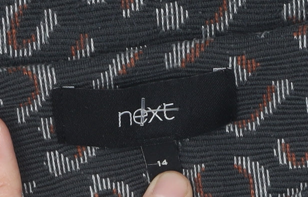 Next Women's Black Animal Print Dress Size 14