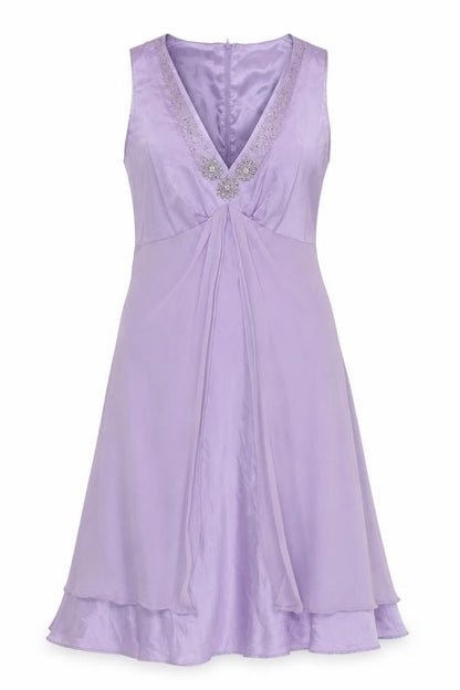 Donna Ricco Women's Purple Sleeveless Dress