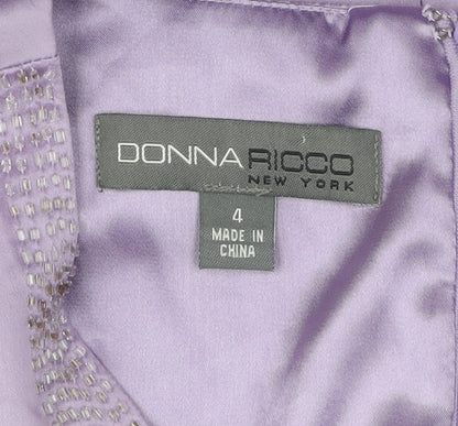 Donna Ricco Women's Purple Sleeveless Dress