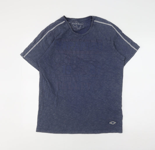 Napapijri Men's Blue Short Sleeve Crew Neck T-Shirt L