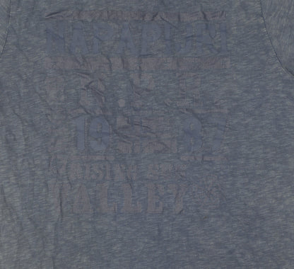 Napapijri Men's Blue Short Sleeve Crew Neck T-Shirt L