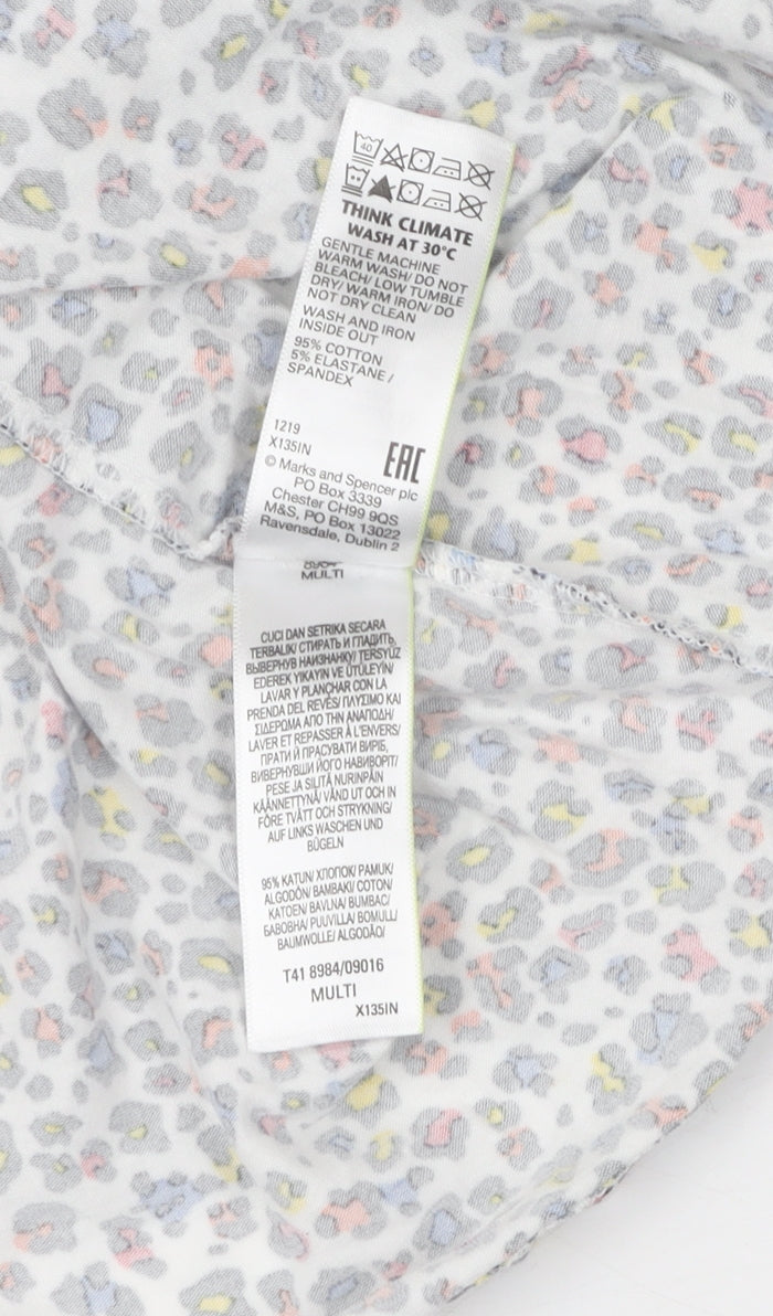 Marks and Spencer Kids Multicoloured Animal Print T-Shirt Size 12