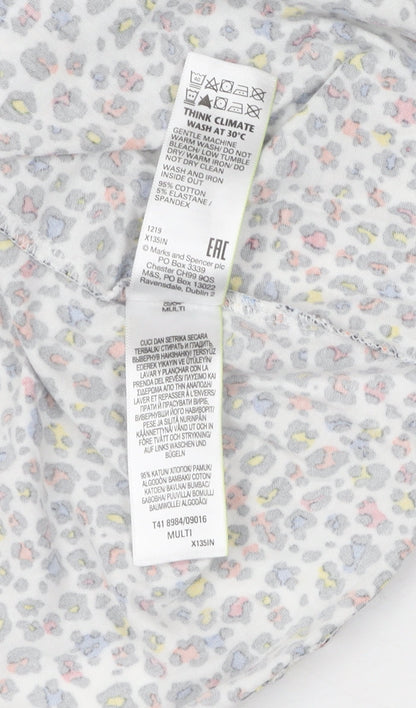 Marks and Spencer Kids Multicoloured Animal Print T-Shirt Size 12