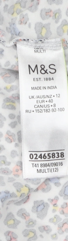 Marks and Spencer Kids Multicoloured Animal Print T-Shirt Size 12