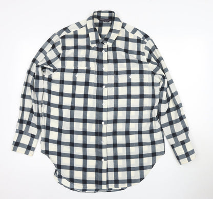 Womens UK Size 8 Marks and Spencer Blue Basic Button-Up