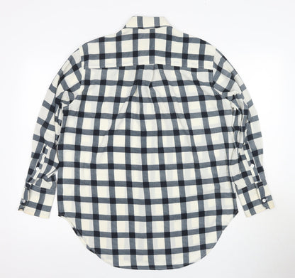 Womens UK Size 8 Marks and Spencer Blue Basic Button-Up
