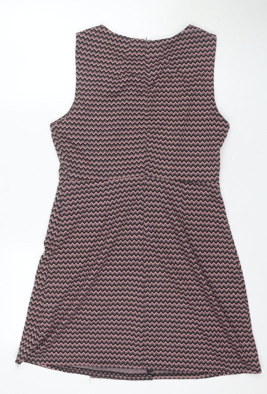 Apricot Women's Pink Chevron Shift Dress UK 12