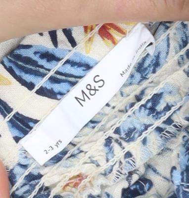 Marks and Spencer Girls Multicoloured A-Line Dress, 2-3 Years