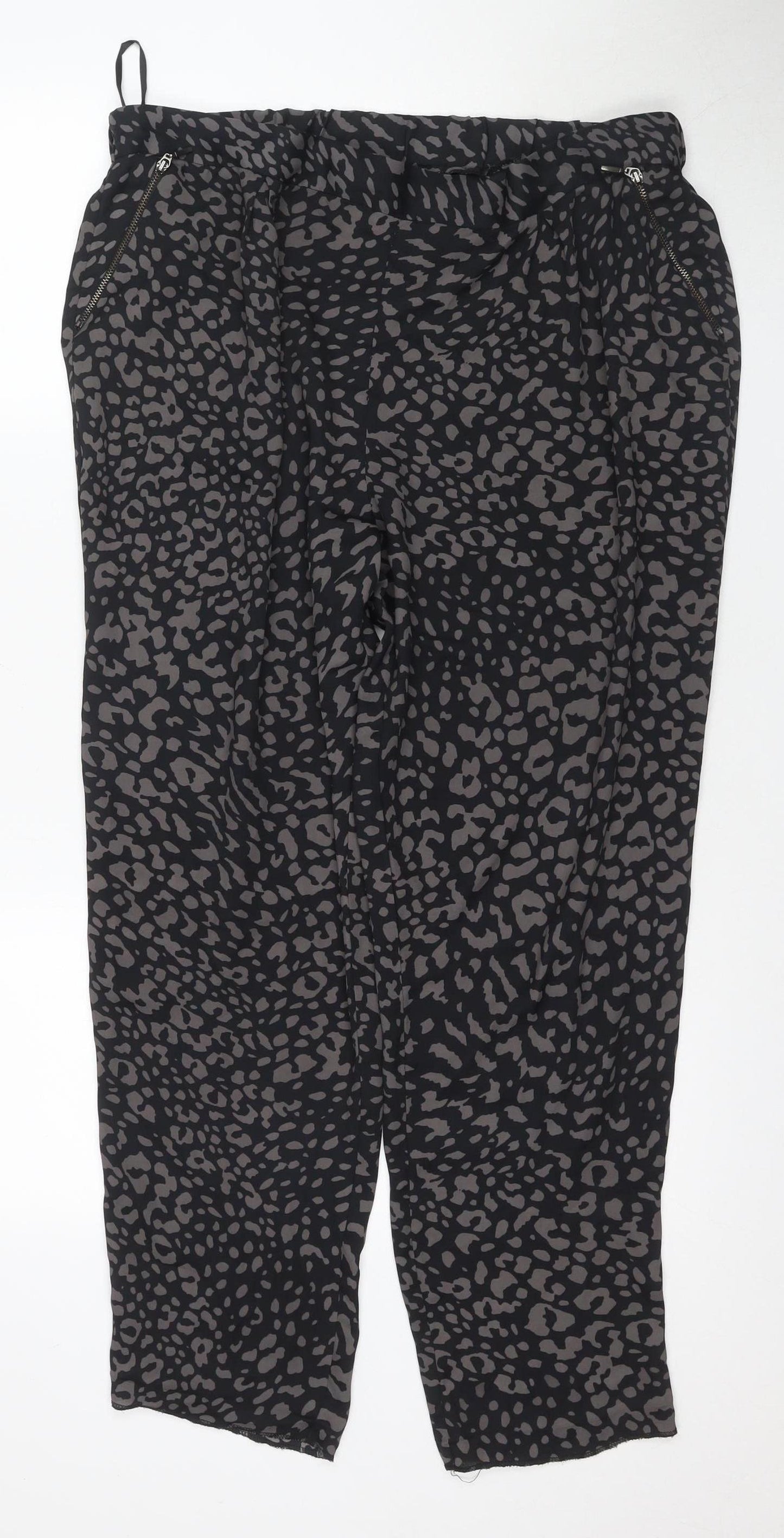 Star by Julien Macdonald Women's Black Animal Print Trousers