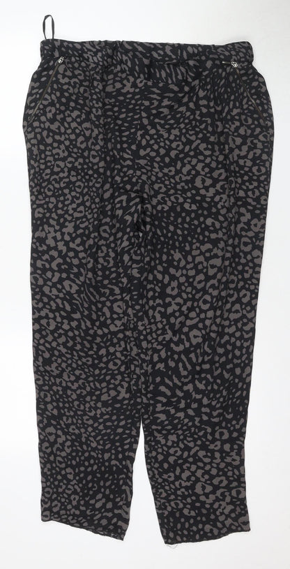 Star by Julien Macdonald Women's Black Animal Print Trousers