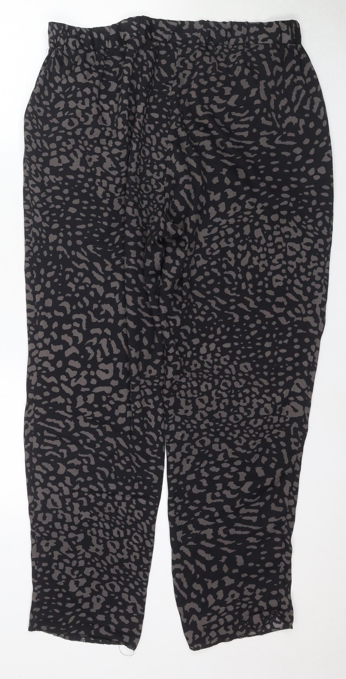Star by Julien Macdonald Women's Black Animal Print Trousers