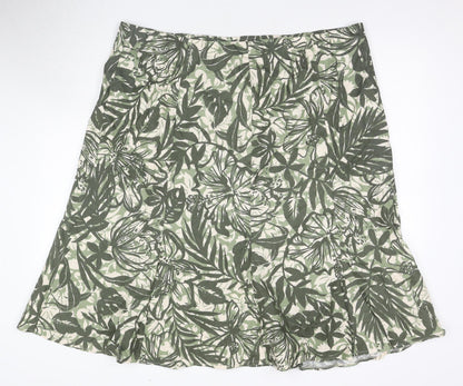 Elle Women's Floral Multicoloured Cotton Skirt Size 16
