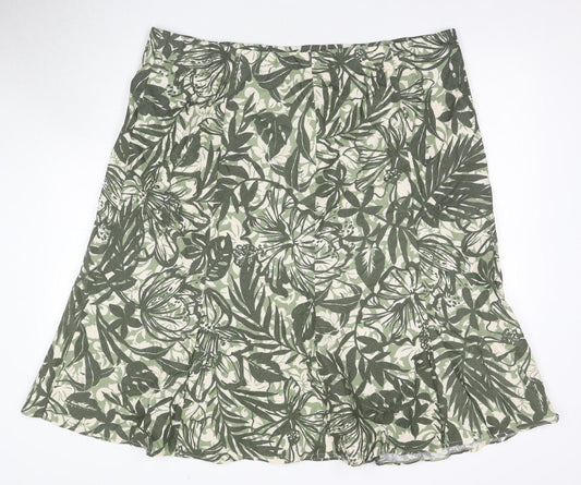 Elle Women's Floral Multicoloured Cotton Skirt Size 16