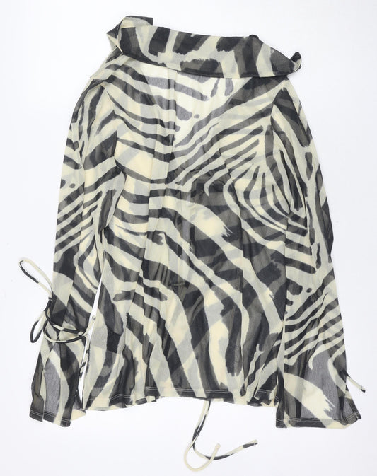 Womens UK Size L H&M Multicoloured Wrap Blouse
