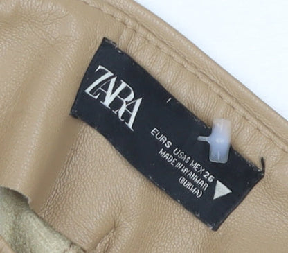 Womens UK Size 8 Zara Slim Fit Skinny Beige Trousers
