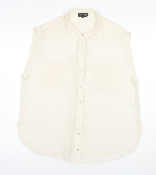 Womens UK Size 14 Topshop Ivory  Button-Up