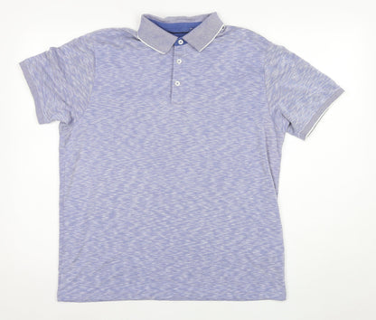 Marks and Spencer Men's Blue Medium Polo Shirt