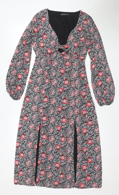 Nasty Gal Women's Floral Sheath Dress, UK 6, Multicoloured
