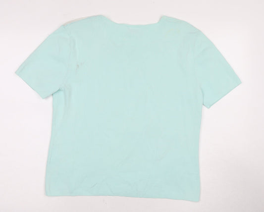 Womens UK Size M Roman Originals Blue Basic T-Shirt
