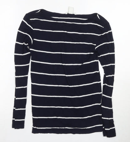 Womens UK Size 12 H&M Blue Basic T-Shirt