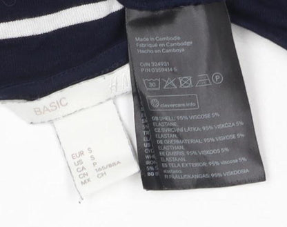 Womens UK Size 12 H&M Blue Basic T-Shirt