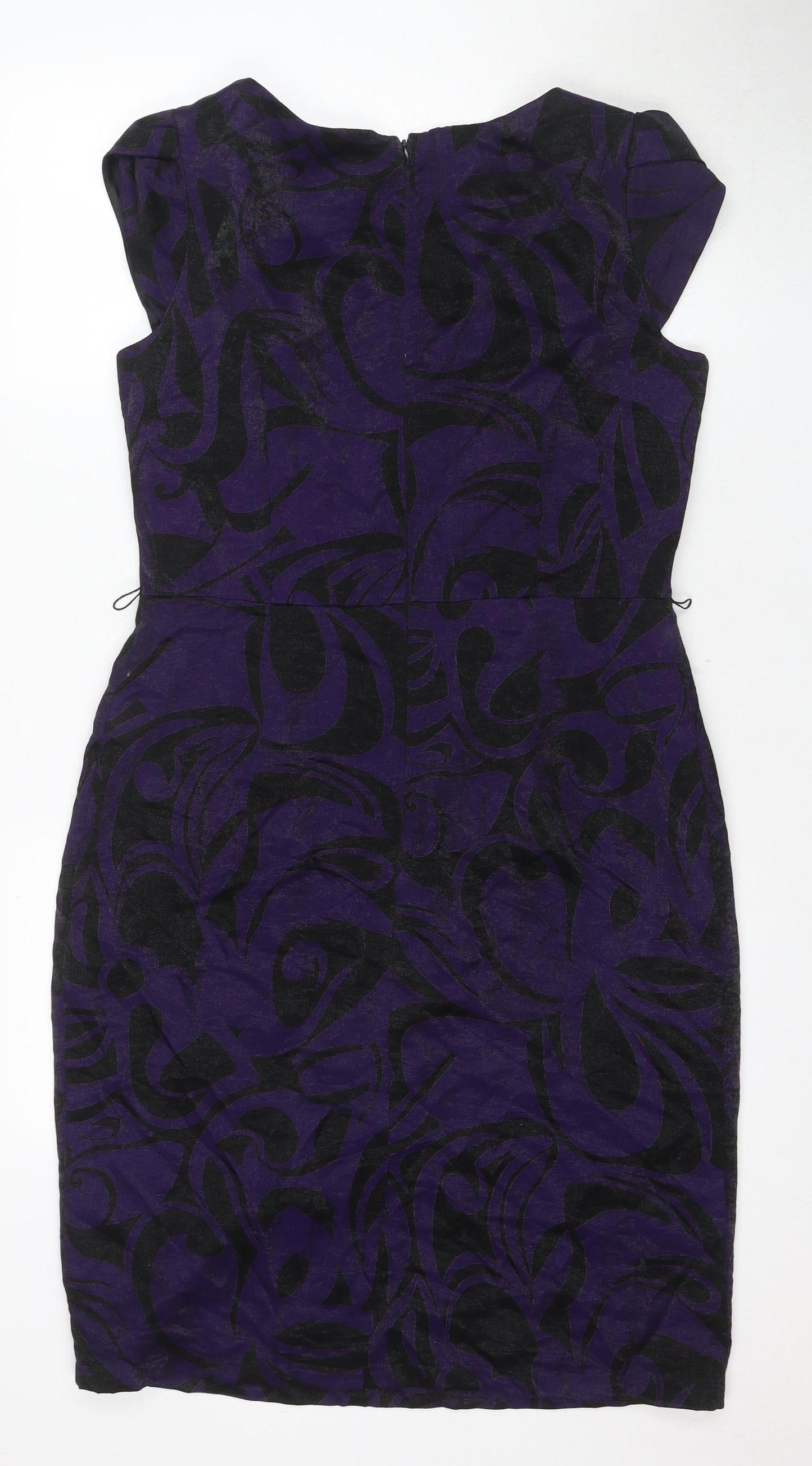 Per Una Women's Purple Floral Sheath Dress, Size 14