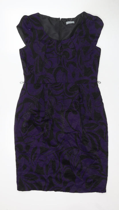 Per Una Women's Purple Floral Sheath Dress, Size 14