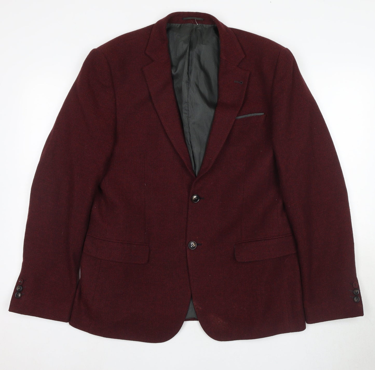 Mens UK Size L River Island Regular Red Suit Jacket