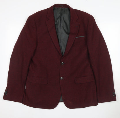 Mens UK Size L River Island Regular Red Suit Jacket