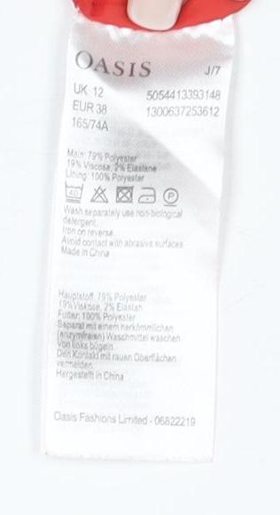 Oasis Women's Red A-Line Skirt Size 12