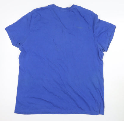Nike Men's Blue XL Logo Cotton T-Shirt