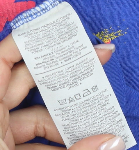 Nike Men's Blue XL Logo Cotton T-Shirt