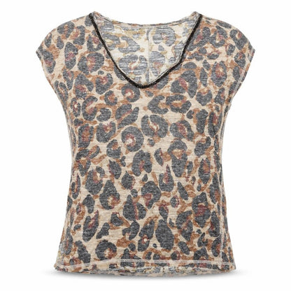 Womens UK Size 8 River Island Beige Basic T-Shirt