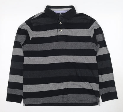 Marks and Spencer Men's Black M Polo, Striped
