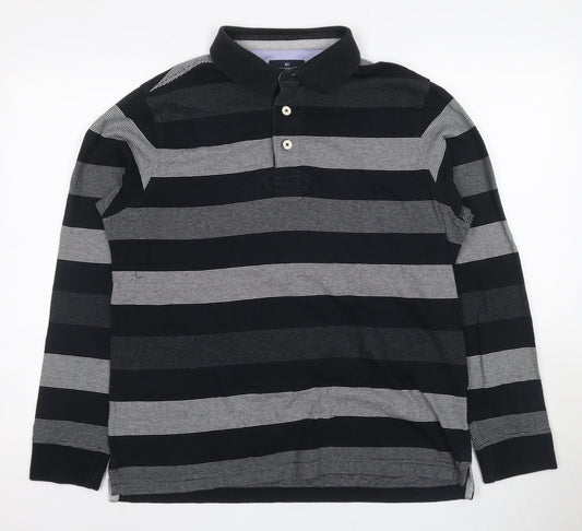 Marks and Spencer Men's Black M Polo, Striped
