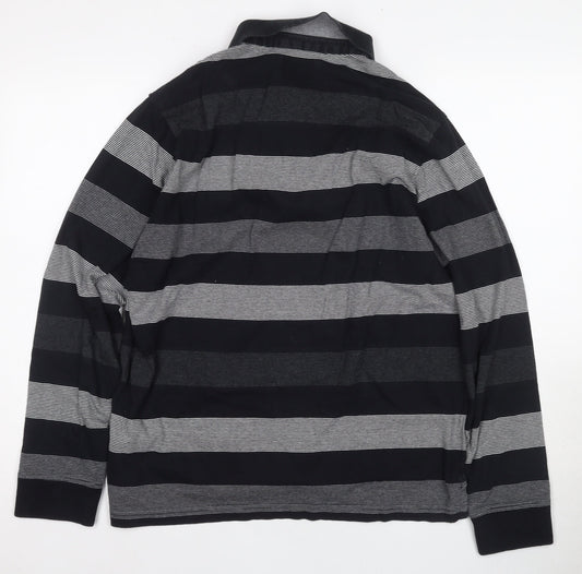 Marks and Spencer Men's Black M Polo, Striped