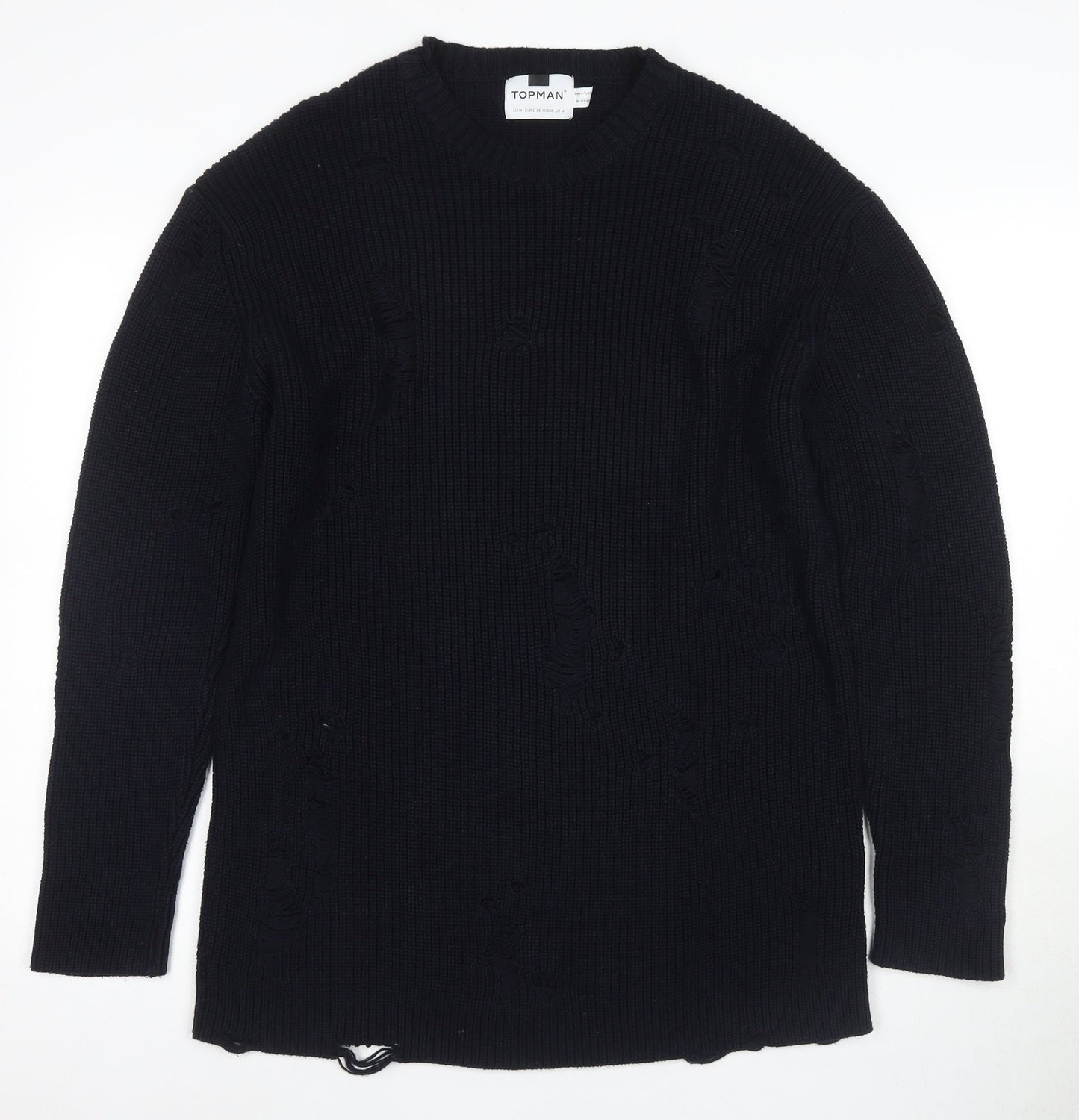 Topman Men's Black Medium Pullover Jumper