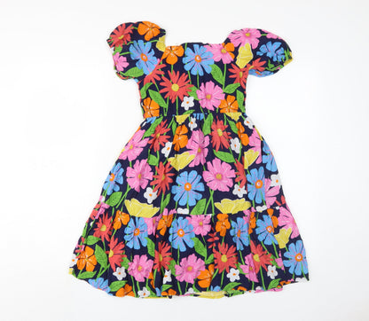 Marks and Spencer Girls Multicoloured A-Line Dress 6-7 Years