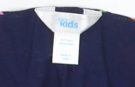 Marks and Spencer Girls Multicoloured A-Line Dress 6-7 Years