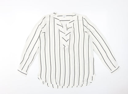 Jacqueline de Yong Women's White Striped Blouse Size 10