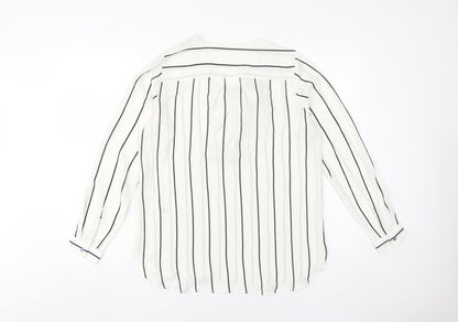 Jacqueline de Yong Women's White Striped Blouse Size 10
