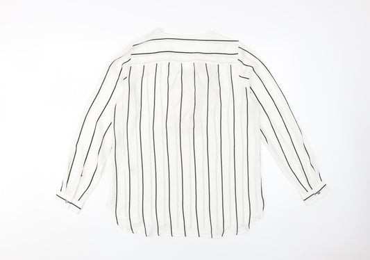 Jacqueline de Yong Women's White Striped Blouse Size 10