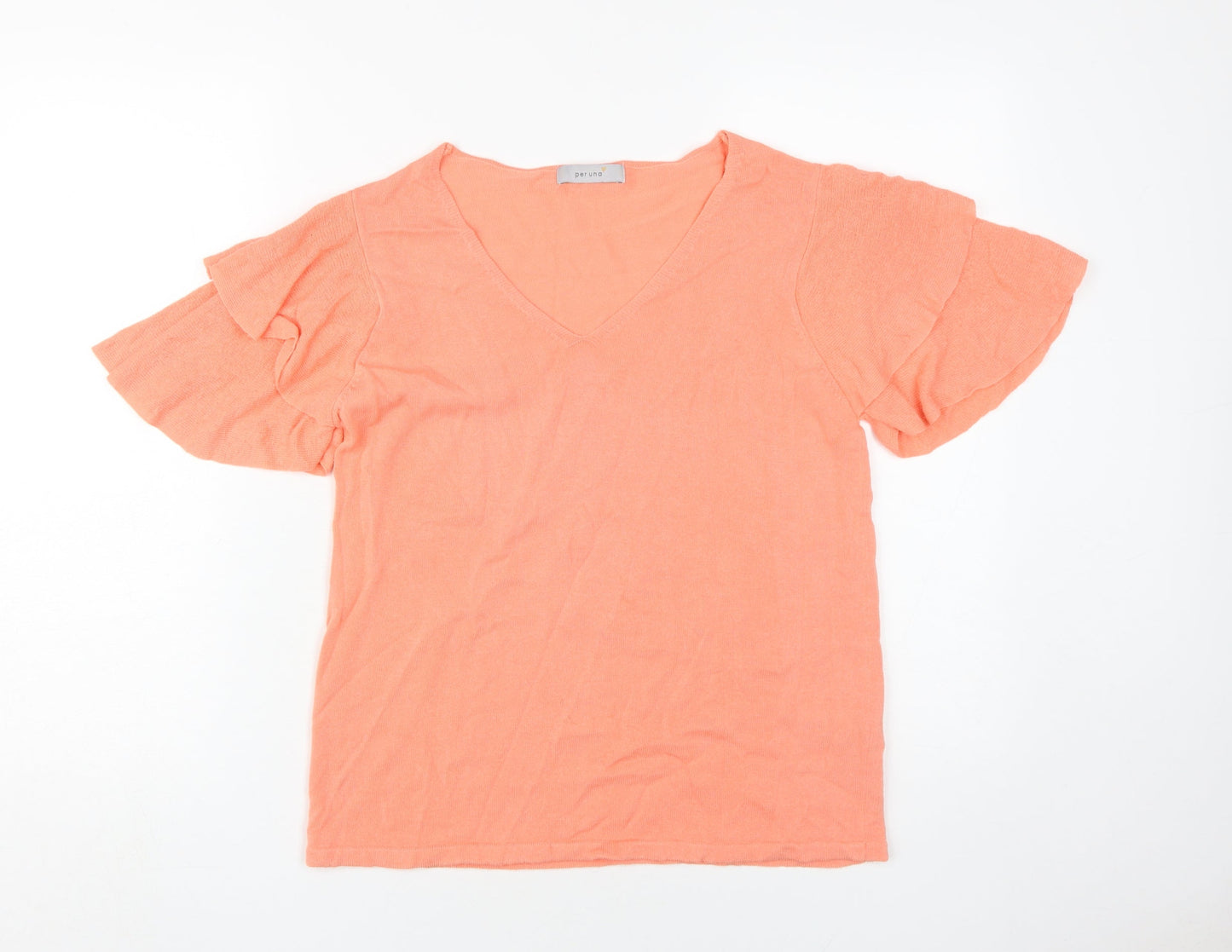 Womens UK Size 10 Marks and Spencer Orange Basic T-Shirt