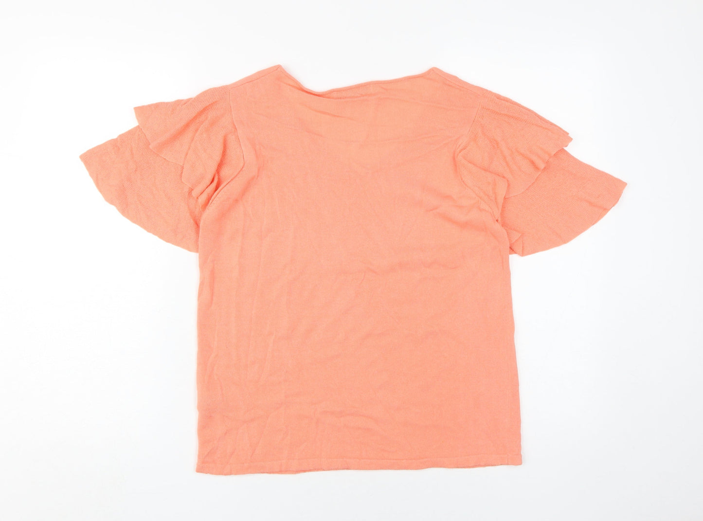 Womens UK Size 10 Marks and Spencer Orange Basic T-Shirt