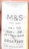 Womens UK Size 10 Marks and Spencer Orange Basic T-Shirt