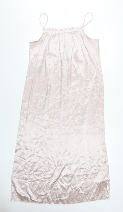 H&M Women's Pink Midi Slip Dress, Size 10