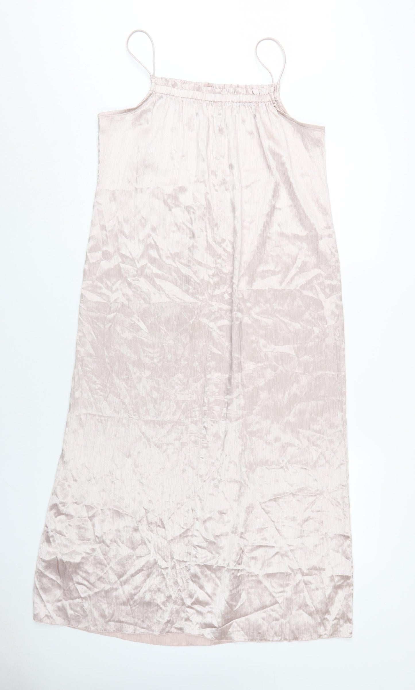 H&M Women's Pink Midi Slip Dress, Size 10