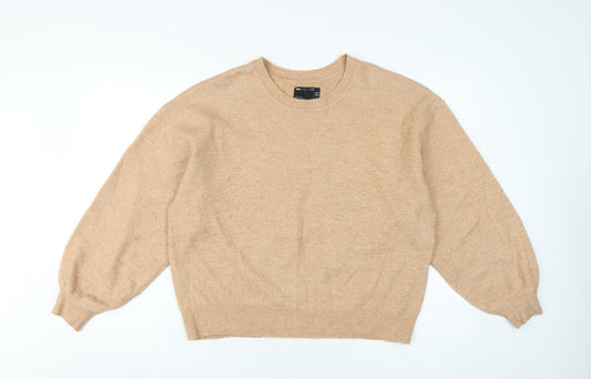 ASOS DESIGN Women Beige Crew Neck Pullover Jumper Size 10