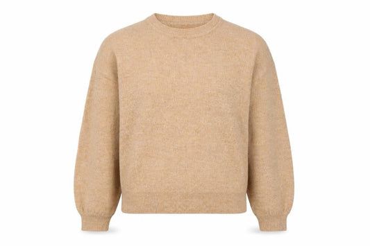 Front view of ASOS DESIGN Women Beige Crew Neck jumper, size 10